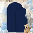 FANPROMS Arch Cover Set of 2 Navy Blue Arch Backdrop Cover 6 7.2FT Spandex Arch Stand Covers for Arches Stand Arched Covers Stretchy Backdrop Fabric Covering for Wedding Party Decoration Supplies - Image 5