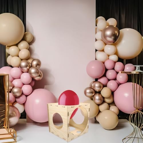 Balloon Sizes Measuring Box Tool with 11 Hole Balloon Sizer Cube for Accurate Measurement Foldable Plastic Calibrator for Arch and Column Stand Decoration at Birthday Wedding Party - Image 3