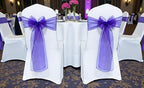 Pack of 125 Organza Chair Sashes for Wedding & Event Décor – Cadbury Purple - Image 2