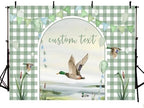 MEHOFOND 10x7ft Custom Mallard Duck Baby Shower Backdrop Duck Hunting Boy Baby Shower Party Decorations a Sweet Baby Boy is on his way Photography Background It's a Boy Party Supplies Photo Booth Prop - Image 2