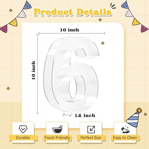 Ledido Reusable 10'' Fillable Acrylic Charcuterie Board Box Number 60 - Image 3