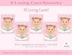 Party Hearty Baby Shower Scratch-Off Game, Poopie Emoji Cards - Pink Girl (Pack of 3) - Image 4