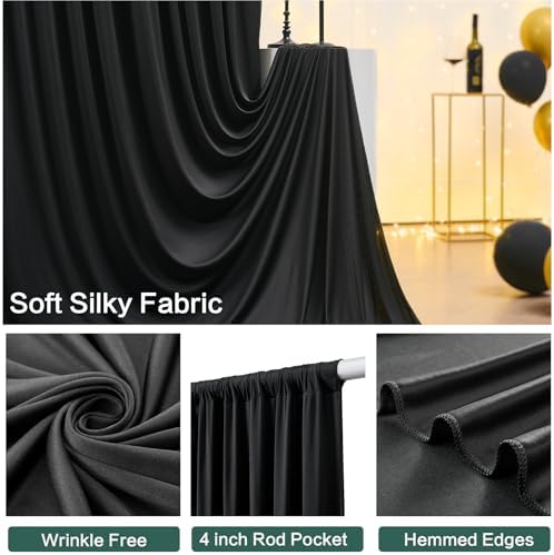 50ft×15ft Black Backdrop Curtain for Wedding Parties - Image 3