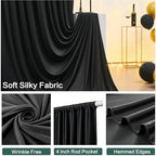 20ft×15ft Black Backdrop Curtain for Wedding Parties - Image 3