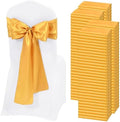 120 PCS Gold Satin Chair Sashes, 7 x 108 Inch by REWOMC