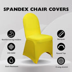YOUR CHAIR COVERS - 100 Pack Stretch Spandex Banquet Chair Covers - Yellow, Wedding Slip Covers, Premium Quality Chair Cover - Image 2