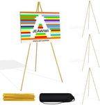 JEAWIWI 4 Pcs Lightweight Easel Stand, 66 Inch, Gold, with Portable Bags by JEAWIWI