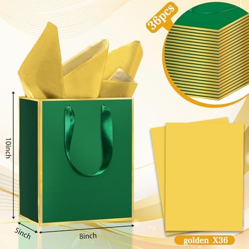 Epoesch 36 Pack Gift Bags with Handles & 36 Tissue Papers – 8x5x10 Inches - Image 2