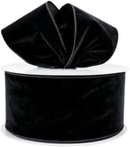 Meseey 4 Inch 50 Yards Black Velvet Wired Ribbon - Premium Soft Velvet Ribbon with Wire Edges for Halloween, Christmas, Wedding, Gothic Decor, Gift Wrapping, DIY Crafts by MeseeyRibbonBow