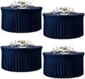 Navy Blue 4PCS Round Spandex Tablecloth for 5FT/60In Inch Round Table by Torrowsrort