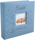 Personalized Baby Boy Photo Album with Name and Date – Custom Elephant Design Keepsake Memory Book for Newborn or Baby Shower by GiftsForYouNow