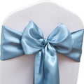 50 Pack Dusty Blue Chair Sashes, Satin Chair Ribbons for Wedding Party Birthday Reception Decorations, Dusty Blue Satin Chair Bows for Chairs by JFDYDM