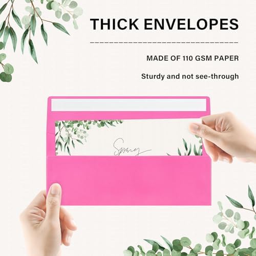 200 Pack #10 Hot Pink Envelopes Letter Size Self Seal Business Envelopes - Image 3