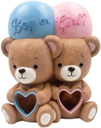 Bear Cake Toppers Gender Reveal Cake Decorations Boy or Girl Bear Figurines Ornament Babies Gender Reveal Decorations Theme Party Supplies by Unknown