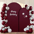 2 Set-7.2FT, 6FT Burgundy Arch Backdrop Cover,Spandex Fitted Wedding Arch Stand Covers Round Top Chiara Arch Backdrop Stands Cover for Birthday Party Banquet Photo Background Decoration by WishCare