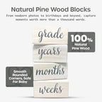 Pondering Pine Baby Milestone Blocks - Natural White Stain Pine Wood with Weeks Months Years Grade - Milestones Age Block Set with Bag, Newborn Weekly Monthly First Year Picture Props, Earth Friendly - Image 3