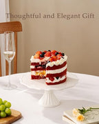 10 Inch Cake Stand, Relief Round Dessert Cake Stand for 8 Inch Cake - Image 7
