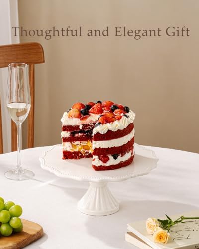 10 Inch Cake Stand, Relief Round Dessert Cake Stand for 8 Inch Cake - Image 7