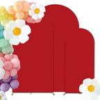 HAINARverS Set of 3 Stretchy Arch Backdrop Stand Covers, Red, 6/6.6/7.2FT by HAINARverS