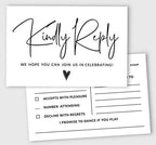 RSVP Postcards (Set of 50) 4"X6" Blank with Mailing Side,RSVP Reply Response Cards for Wedding Script Style Print Return Cards by Inkdotpot