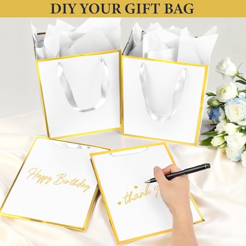 Addblu 50 Pack Bulk Luxury Gift Bags with Handles & 50 Tissue Papers - Image 4