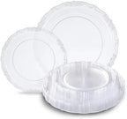 Tinybee 60PCS Clear Plastic Plates - Heavy Duty Clear Disposable Plates by Tinybee