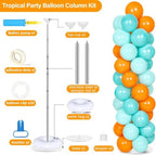 2 Sets Adjustable Balloon Column Stand Kit with Bases（Orange Teal Blue） - Image 2