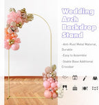 7.2FT Wedding Arch Backdrop Stand and Beige Arch Cover, Beige Spandex Fitted Backdrop Cover and Gold Wedding Arch Frame for Birthday Party Wedding Ceremony Bridal Baby Shower, Parties Decoration. - Image 3
