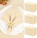 Showgeous 30 Pack Beige Cloth Napkins with Fringe, 16x16 inch 100% Cotton by Showgeous