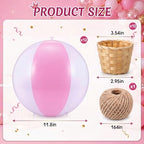 12 Sets 12" Hanging Hot Air Balloon Decortion, Pink - Image 2