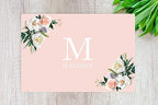 Andaz Press Custom Personalized Disposable Paper Placemats, 12 x 18 Inch, Set of 25, Monogram Blush Peach Floral, Tableware, Table Setting for Wedding, Bridal Shower, Baby Shower, Party, Holiday - Image 2