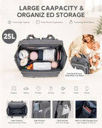 houscly Diaper Bag Backpack with Changing Station, 25L Large Capacity - Image 2