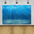 Laeacco Underwater World Background 13x10ft Undersea World Sunlight Deep Sea Blue Water Sun Ray Backdrop Seabed Birthday Party Home Decoration Boy Newborn Photo Studio Aquarium Background by Laeacco
