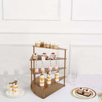 Efavormart 17" Tall 4-Tier Gold Metal Spiral Stairway Cupcake Display Stand, Dessert Cake Step Pedestal Tray - Image 2