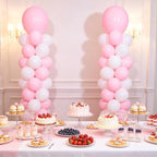 2‑Set Macaron Pink White Balloon Column Kit for Birthday Baby Shower Party - Image 2