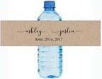 100 Kraft Elegance Wedding Anniversary Engagement Party Water Bottle Labels Bridal Shower by DesignThatSign