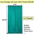 10ft x 10ft Wrinkle Free Turquoise Backdrop Curtains for Parties, Polyester Photo Backdrop Drapes 2 Panels 5x10ft for Wedding Mermaid Birthday Photography Background Party Backdrop - Image 6