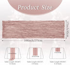 20 Pack Dusty Pink 17 x 108 Inch Cheesecloth Table Runner - Boho Gauze Sheer Fabric for Wedding Baby Shower Party Home Decor - Image 2