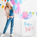 Kolldenn 28" Jumbo Gender Reveal Gift Box with Lid, Boy or Girl White Box - Image 5