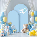 Blue Arch Backdrop Cover 2 Set - 7.2FT, 6FT Spandex Fitted Wedding Arch Stand Covers Round Top Chiara Arch Backdrop Stands Cover for Birthday Parties Banquet Photo Background Decoration - Image 4