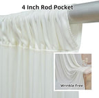 10 ft x 10 ft Wrinkle Free Ivory Backdrop Curtain for Wedding Parties, Polyester Ivory Photo Backdrop Drapes 2 Panels 5x10ft for Baby Shower Photoshoot Engagement Birthday Party Photography Background - Image 6