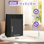 XPCARE Black Large Paper Bags, 100 Pcs 10x5x13 Paper Gift Bags with Handles - Image 2