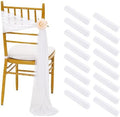 Fanqisi White Chair Sashes 16 Packs 8ft Long Aisle Wedding Chair Back Side Decorations Fabric Sheer Church Tulle Chairs Drapes Bulk by Fanqisi