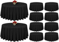 Showgeous 108 Inch Black Round Tablecloths, Polyester Table Covers by Showgeous