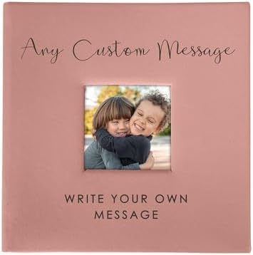 Personalized Photo Album, Custom Engraved Picture Album, Holds 200 4" x 6" Photos, Leatherette and Laser Engraved Scrapbook, Any Custom Message, Pink by GiftsForYouNow