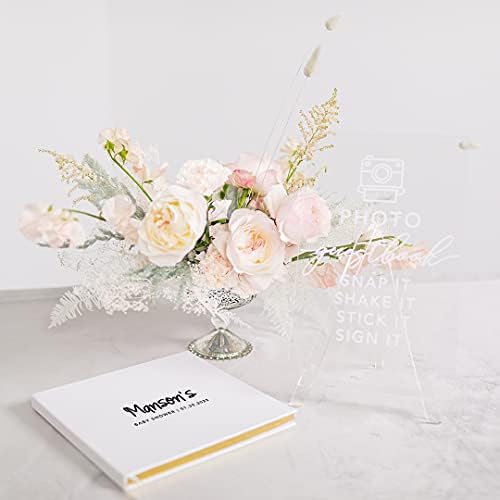 Andaz Press Personalized Baby Shower Guestbook with Gold Accents, Modern Script Custom Name, Date, White Guest Sign in Registry 120 Pages 8.5 X 8.5 Memories Book for DIY, Scrapbook, Photo Album - Image 3
