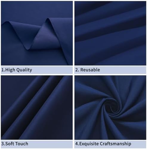 FINDYOU Navy Blue 6 Pack Round 60 Inch Tablecloth, Premium Polyester Table Cloth Washable Table Cover Stain and Wrinkle Resistant Decorative Table Cover for Party Wedding - Image 4