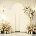 Beige Arch Backdrop Cover Set of 3, 7.2ft 6.6ft 6ft Wedding Arch Covers by Lrrtwer