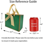 TKSBAG 100 PCS Small Green Gold Gift Bags with Bow Ribbon - 6.4x3.1x5.1 Inch Thank You Bags with Handles, Bulk for Baby Shower, Bridal Shower, Wedding, Party Favors, Mother's Day - Image 3