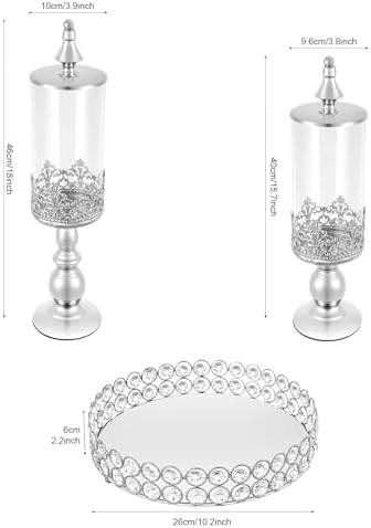 11 Pcs Cake Display with Mirror, Wedding Crystal Cake Stands for Reception - Image 4